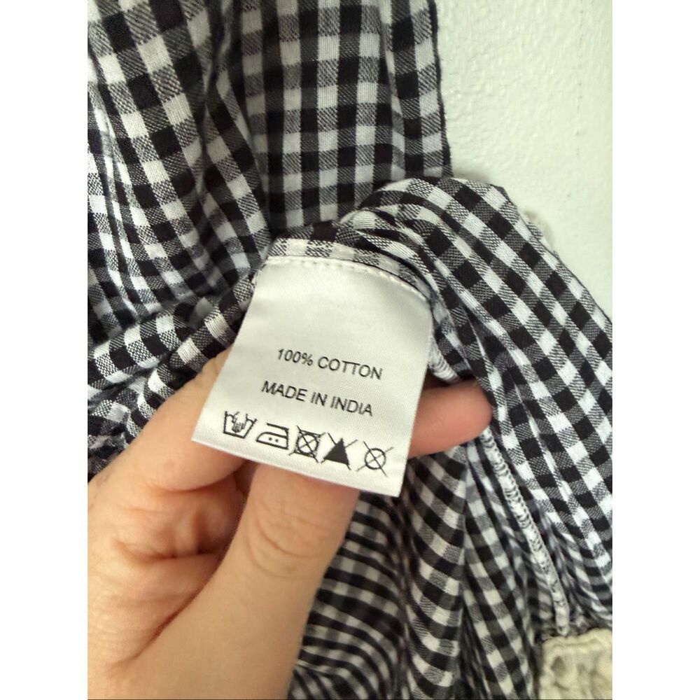 Area Stars Women’s Small Whimsigoth Black White Gingham Prairie Dress Cottagecor - Picture 3 of 7